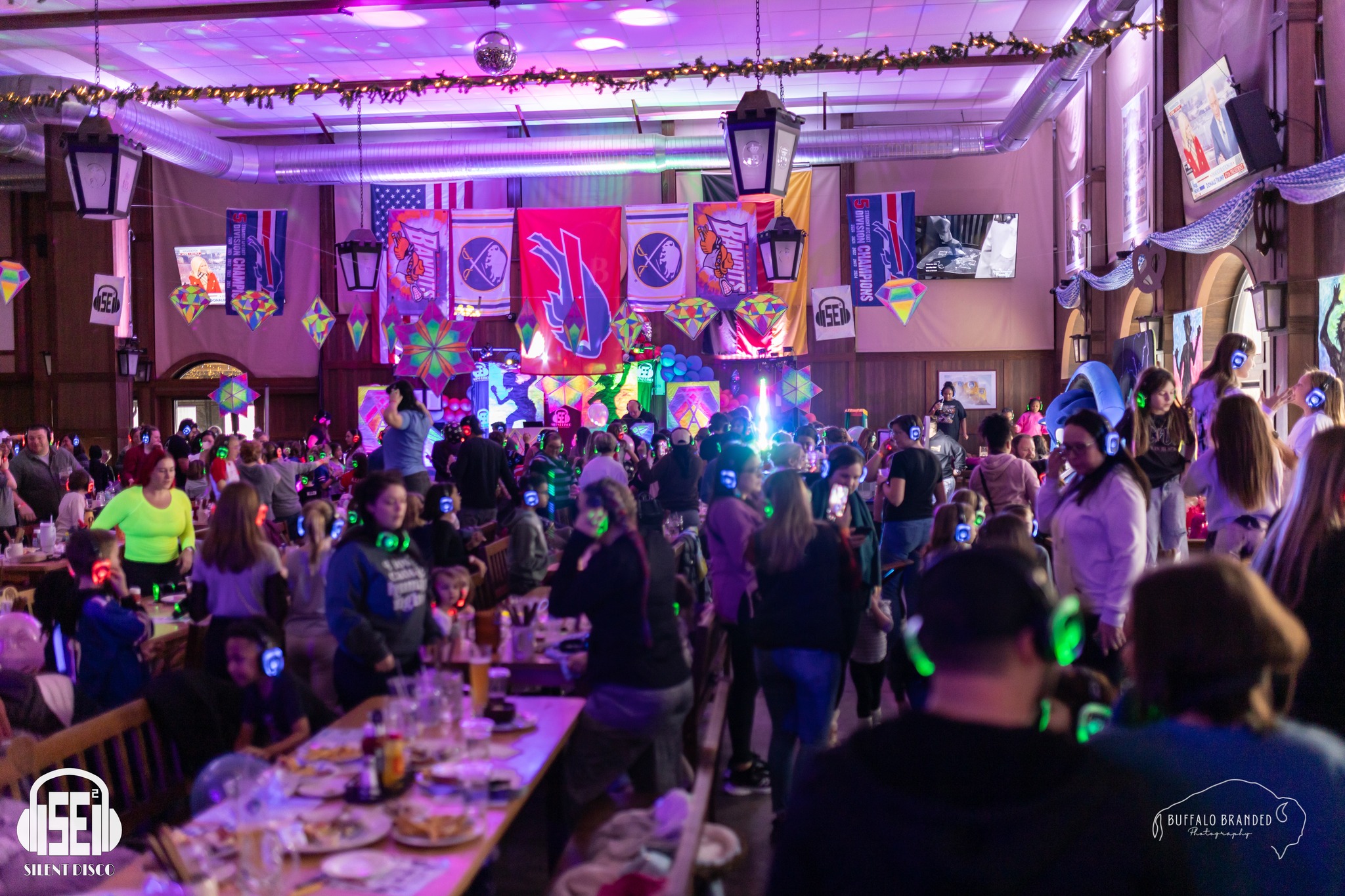 SE2 Silent Disco guests at Hofbräuhaus Buffalo in Buffalo.