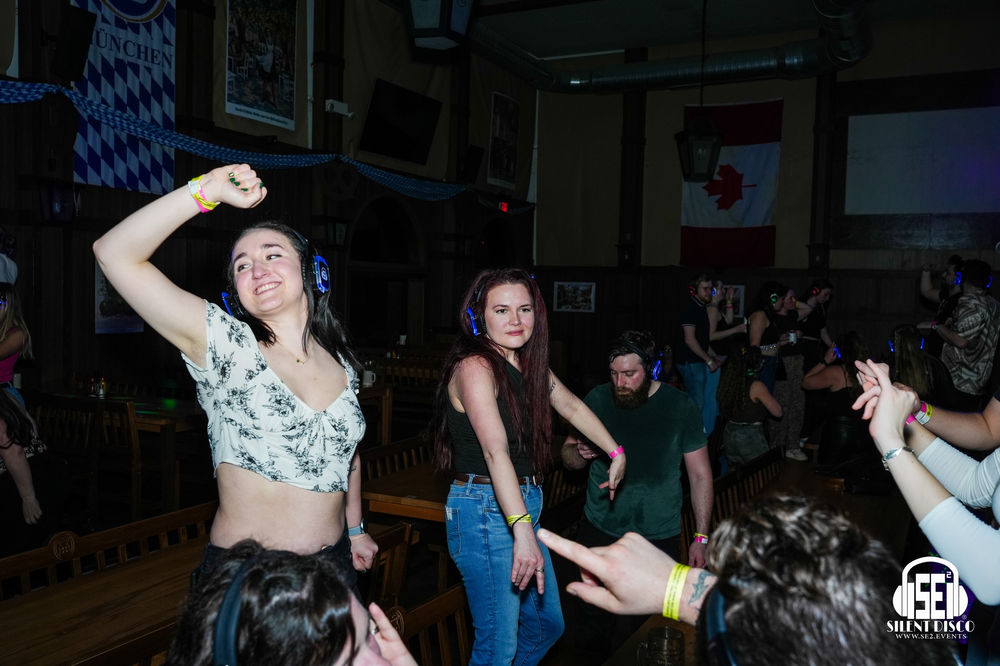 SE2 Silent Disco guests at Hofbräuhaus Buffalo in Buffalo.