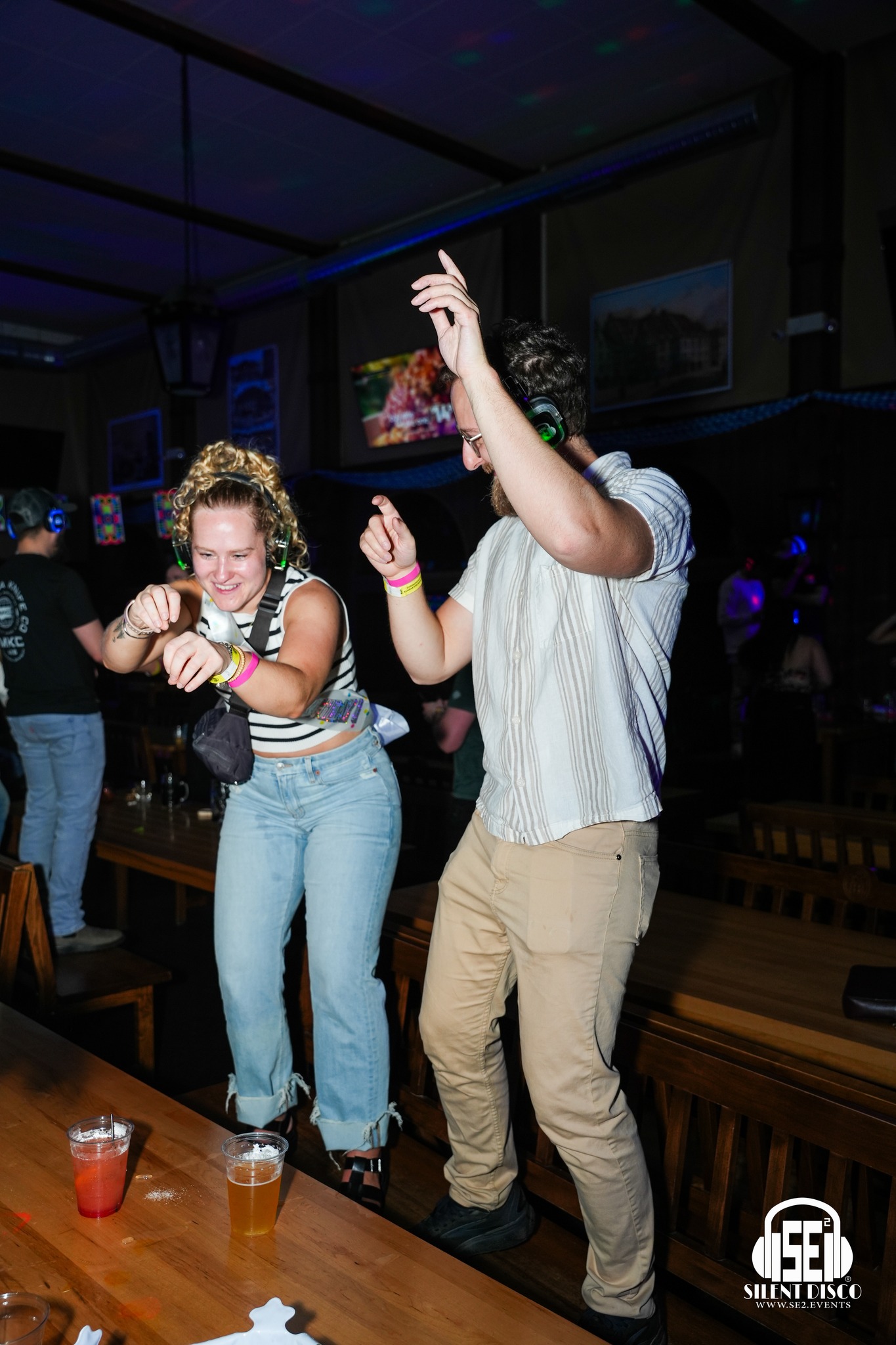 SE2 Silent Disco guests at Hofbräuhaus Buffalo in Buffalo.