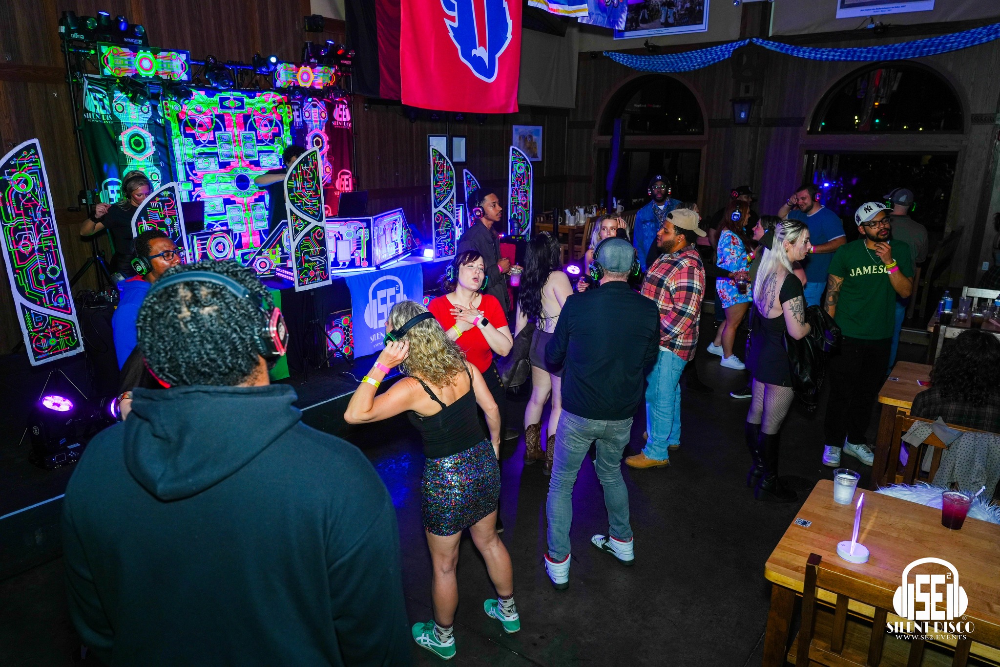 SE2 Silent Disco guests at Hofbräuhaus Buffalo in Buffalo.