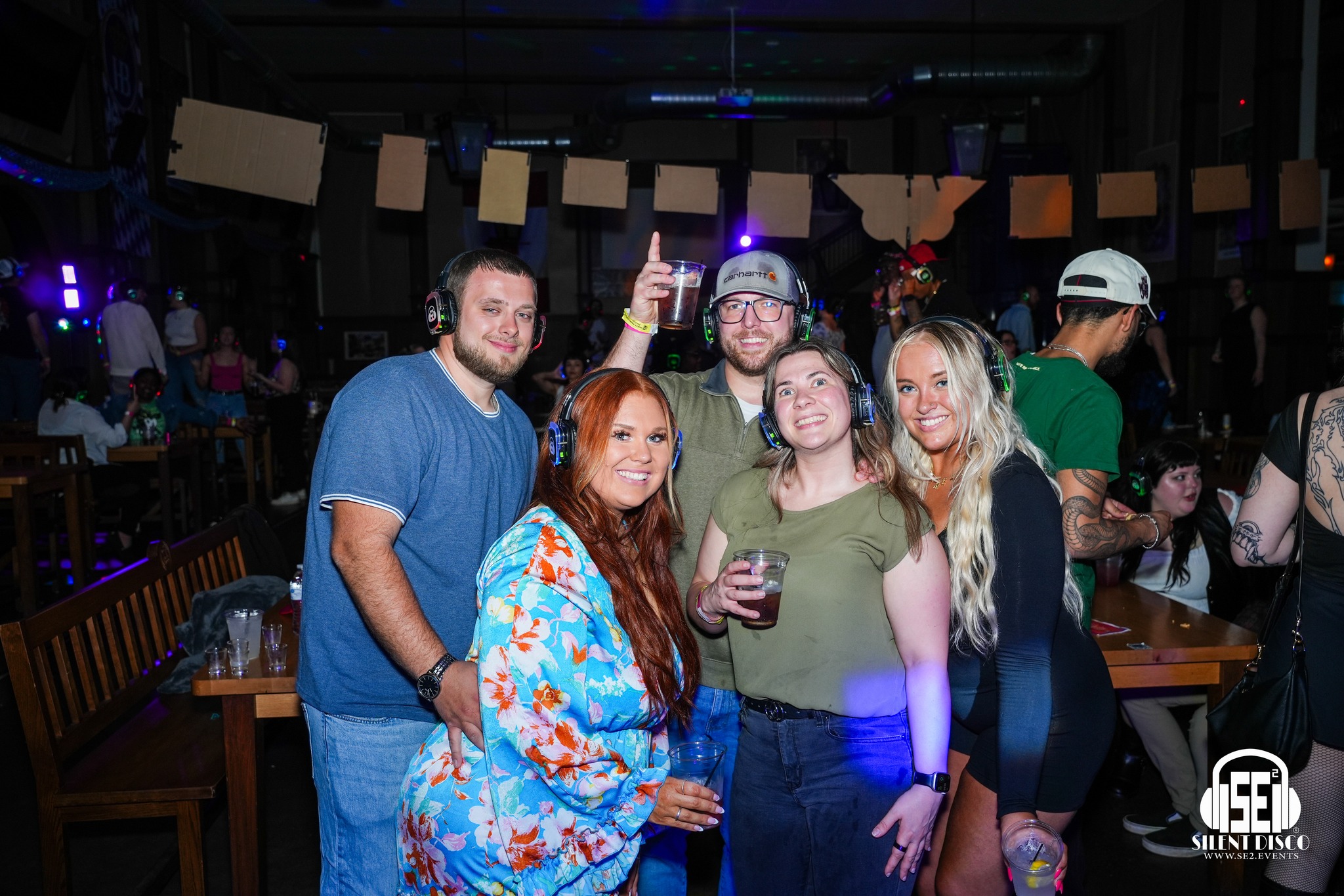 SE2 Silent Disco guests at Hofbräuhaus Buffalo in Buffalo.