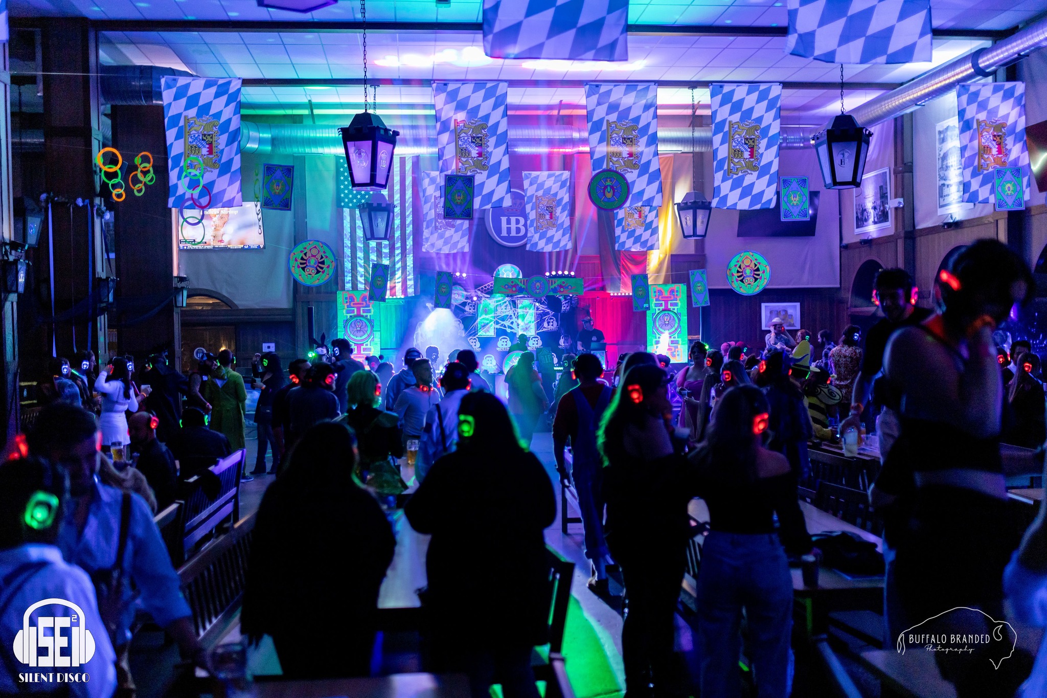 SE2 Silent Disco guests at Hofbräuhaus Buffalo in Buffalo.