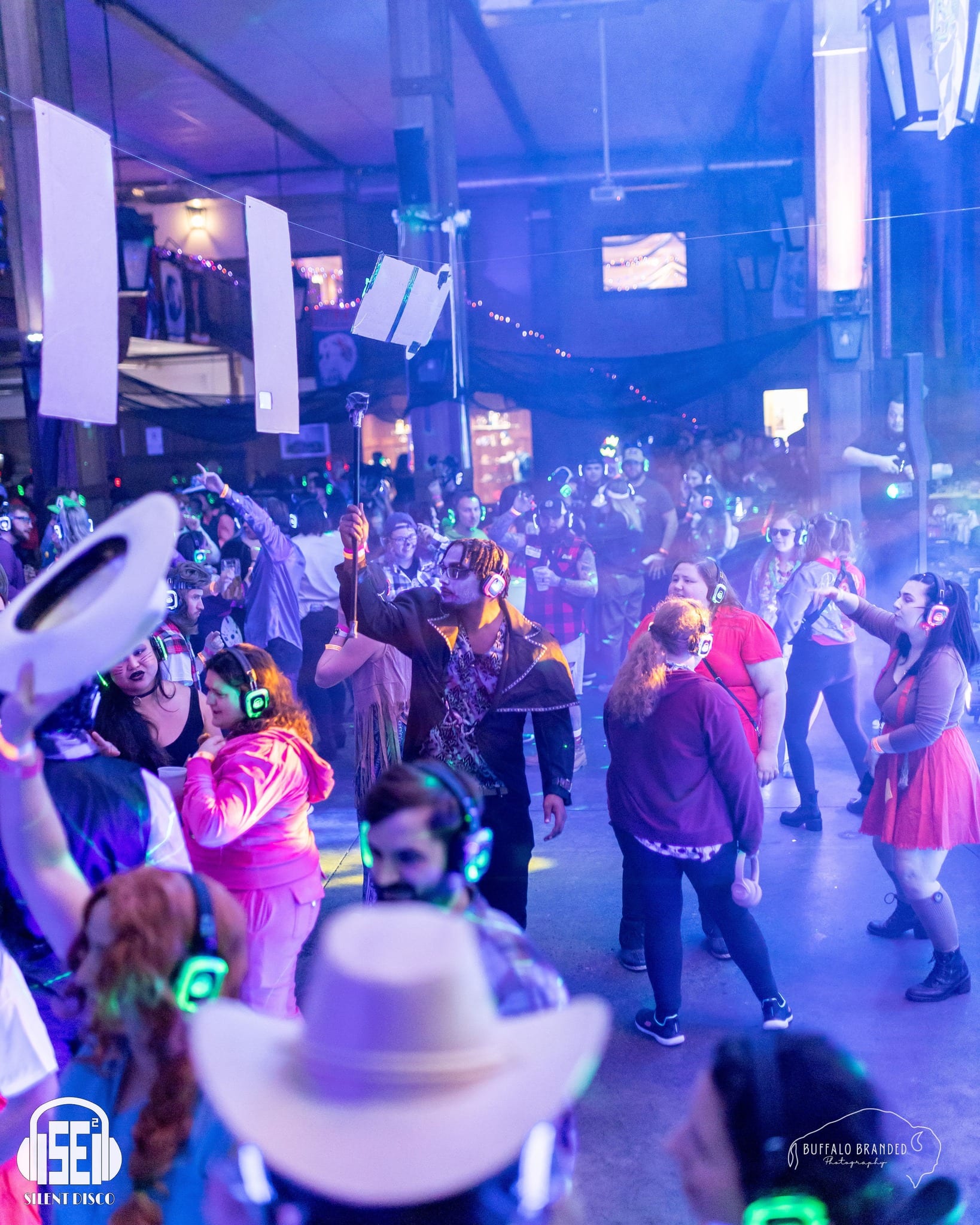 SE2 Silent Disco guests at Hofbräuhaus Buffalo in Buffalo.