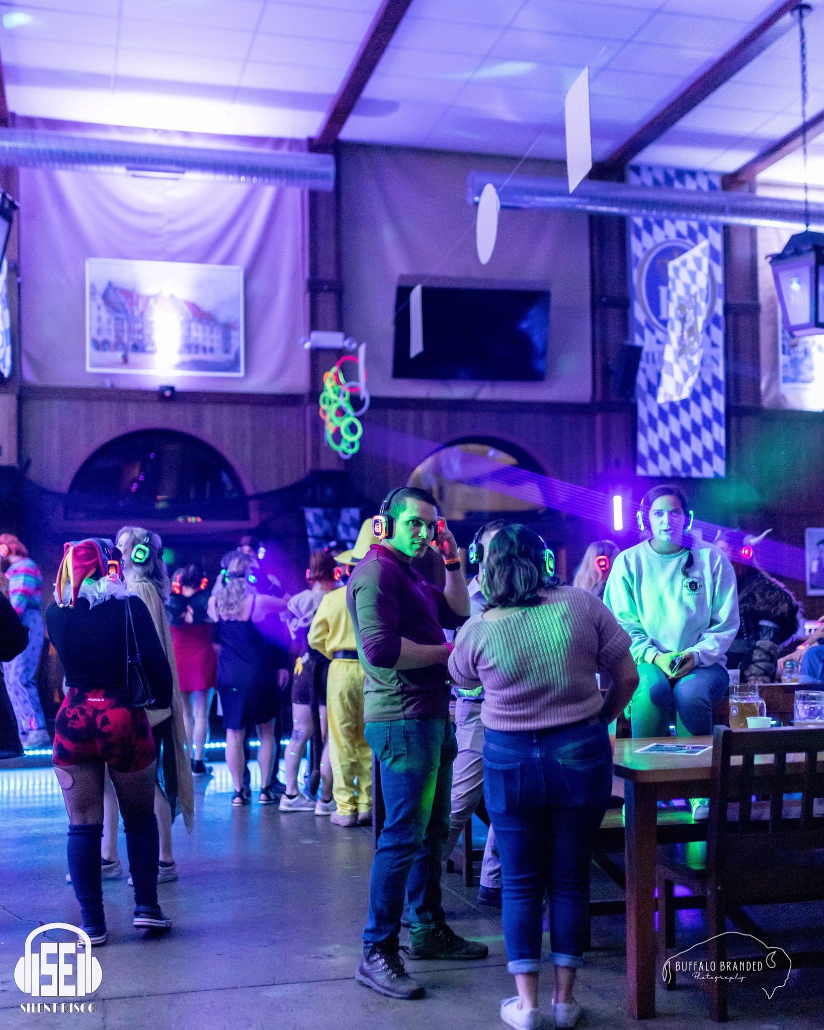 SE2 Silent Disco guests at Hofbräuhaus Buffalo in Buffalo.