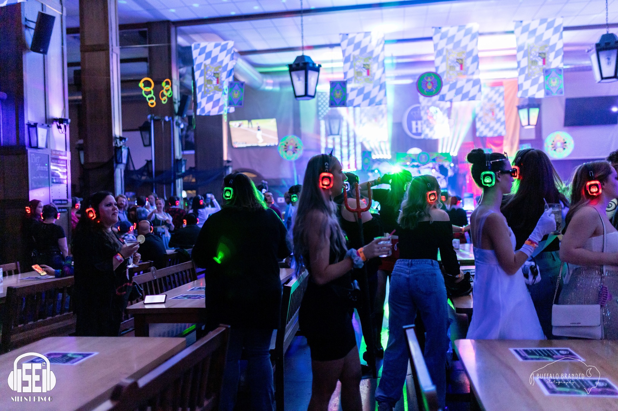 SE2 Silent Disco guests at Hofbräuhaus Buffalo in Buffalo.