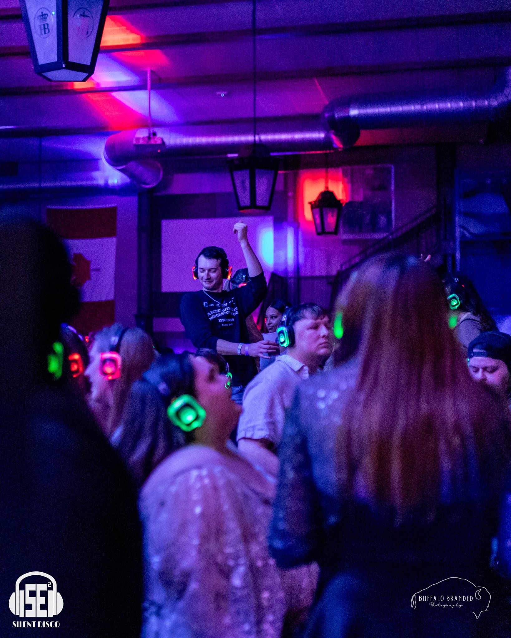 SE2 Silent Disco guests at Hofbräuhaus Buffalo in Buffalo.