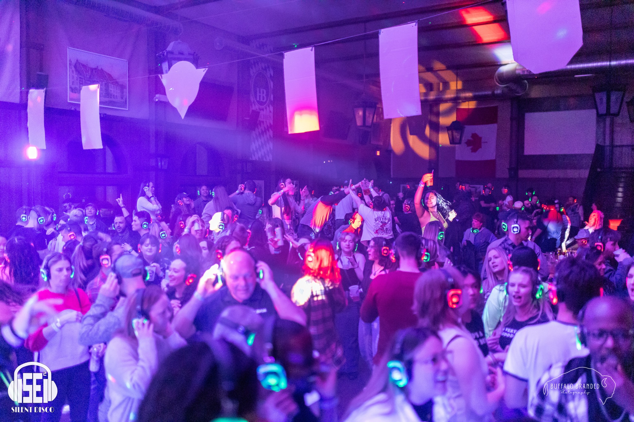 SE2 Silent Disco guests at Hofbräuhaus Buffalo in Buffalo.