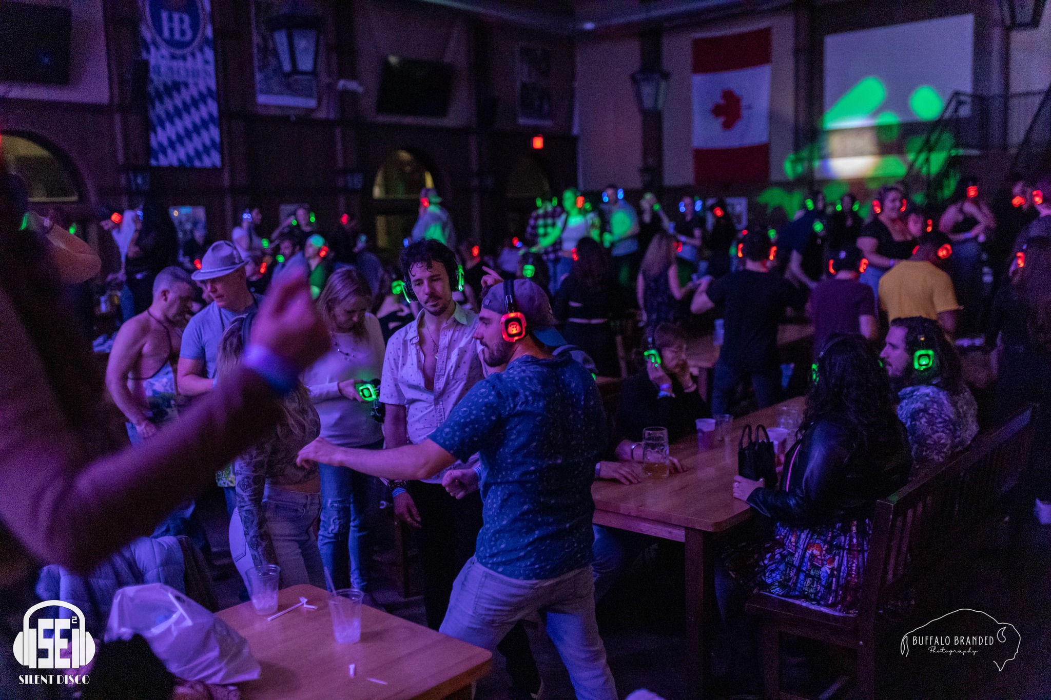 SE2 Silent Disco guests at Hofbräuhaus Buffalo in Buffalo.