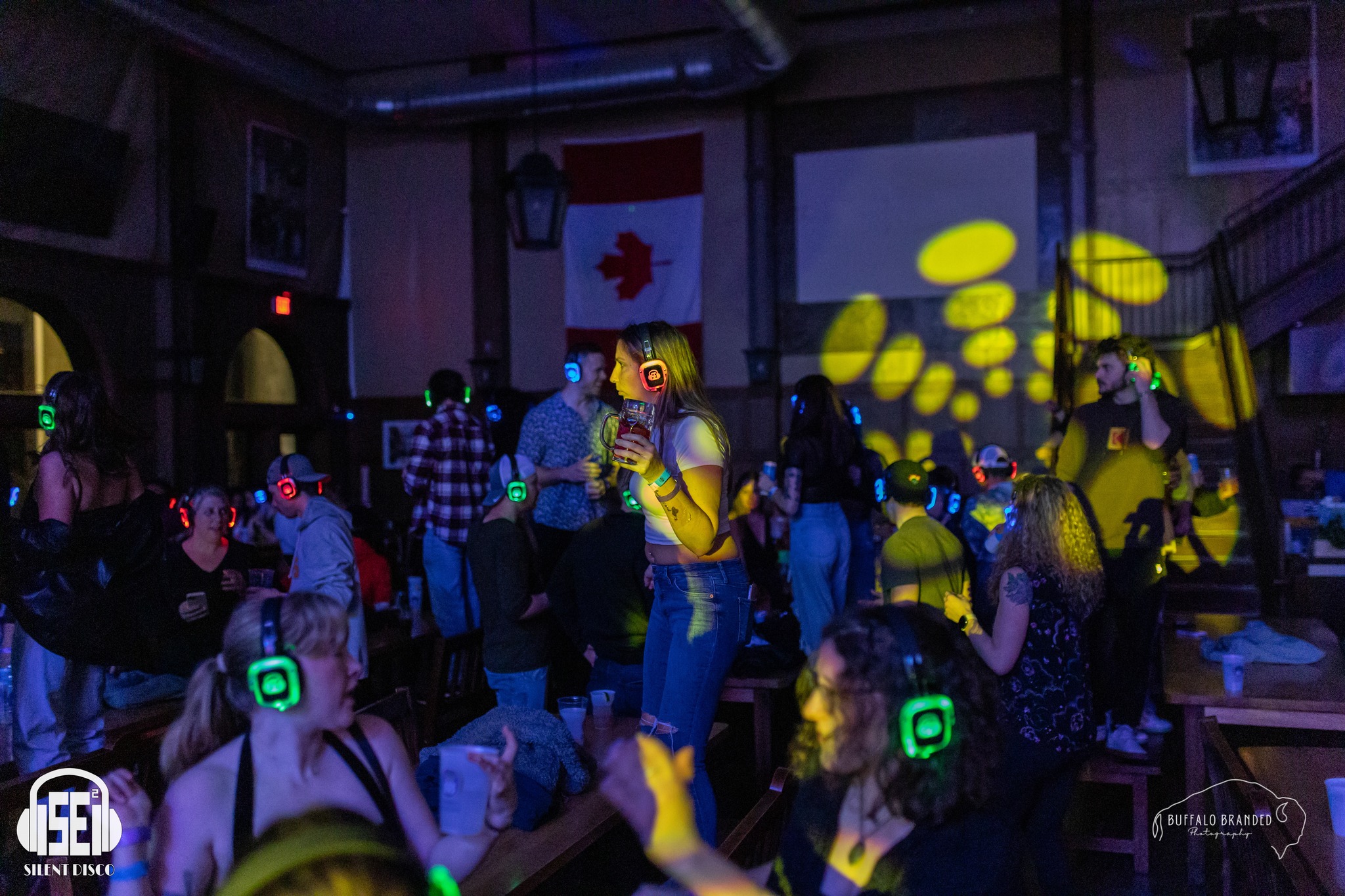 SE2 Silent Disco guests at Hofbräuhaus Buffalo in Buffalo.