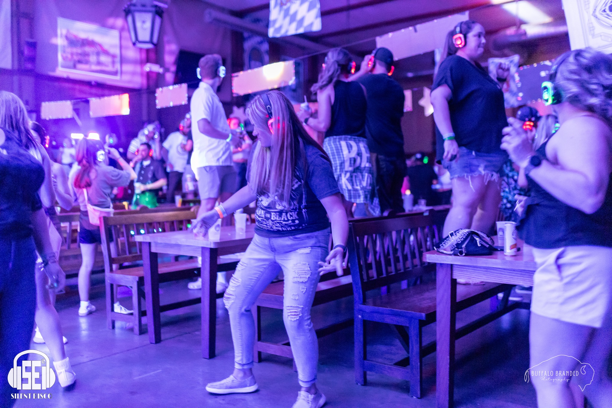 SE2 Silent Disco guests at Hofbräuhaus Buffalo in Buffalo.