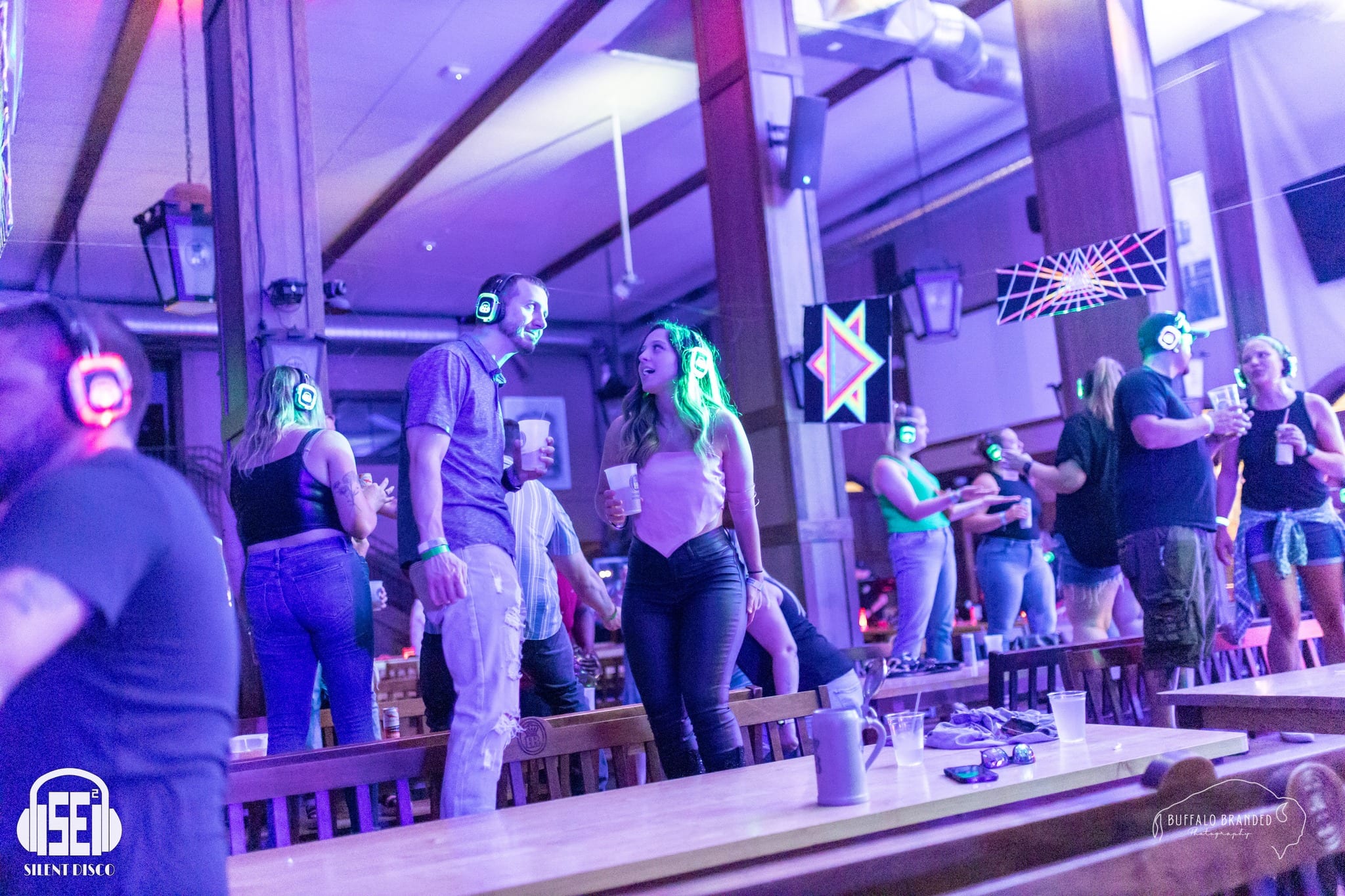 SE2 Silent Disco guests at Hofbräuhaus Buffalo in Buffalo.