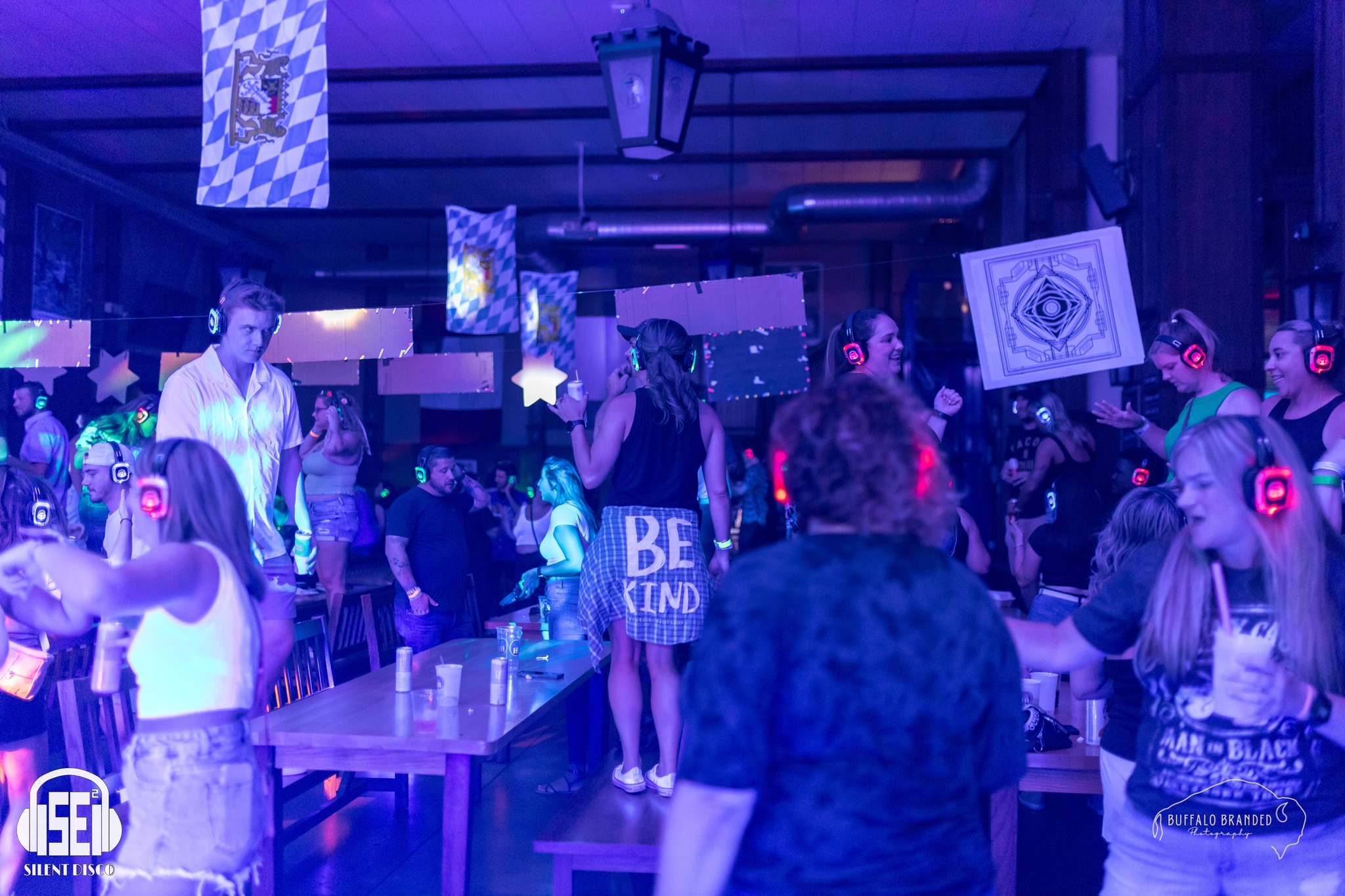 SE2 Silent Disco guests at Hofbräuhaus Buffalo in Buffalo.