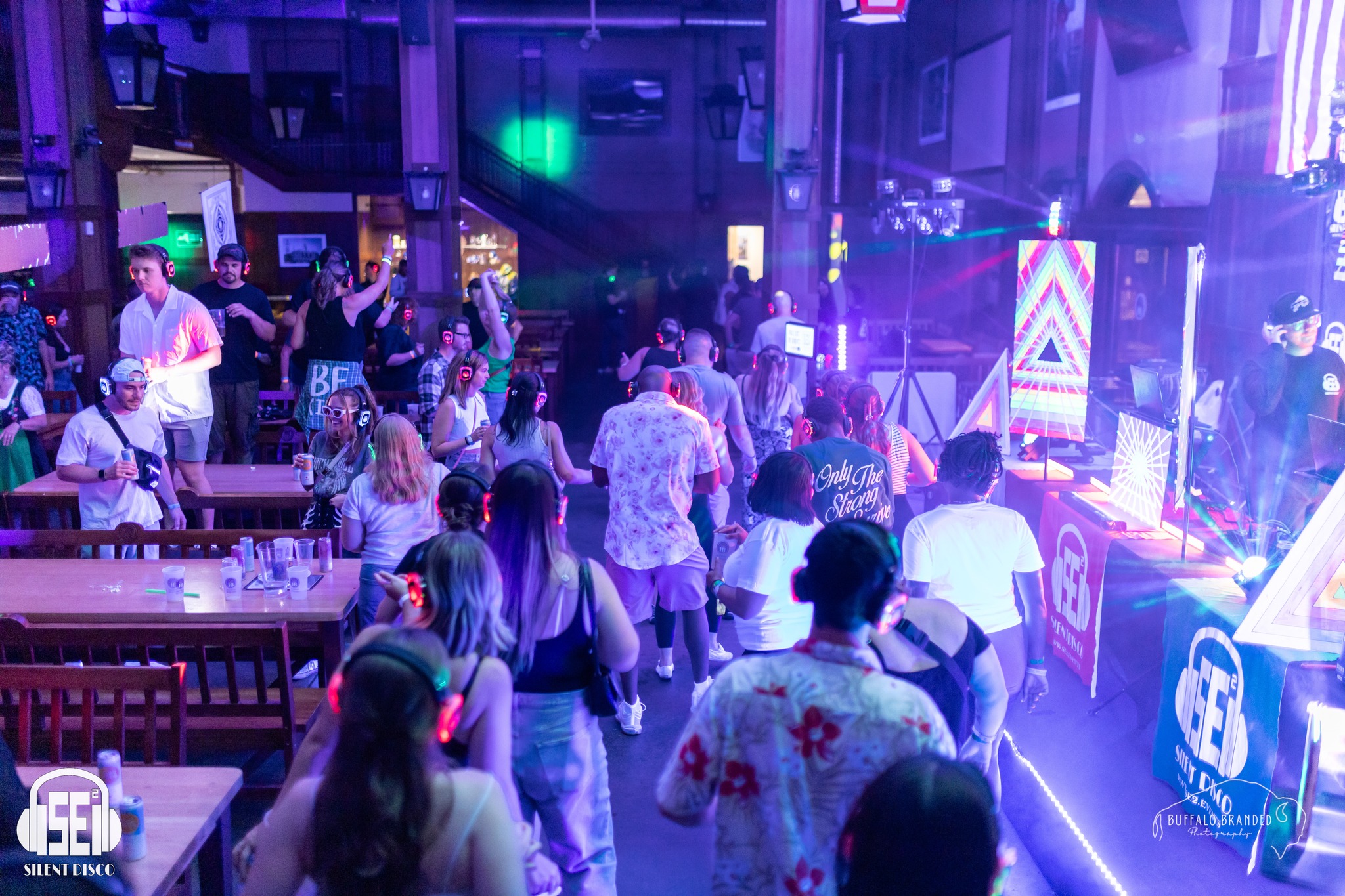 SE2 Silent Disco guests at Hofbräuhaus Buffalo in Buffalo.