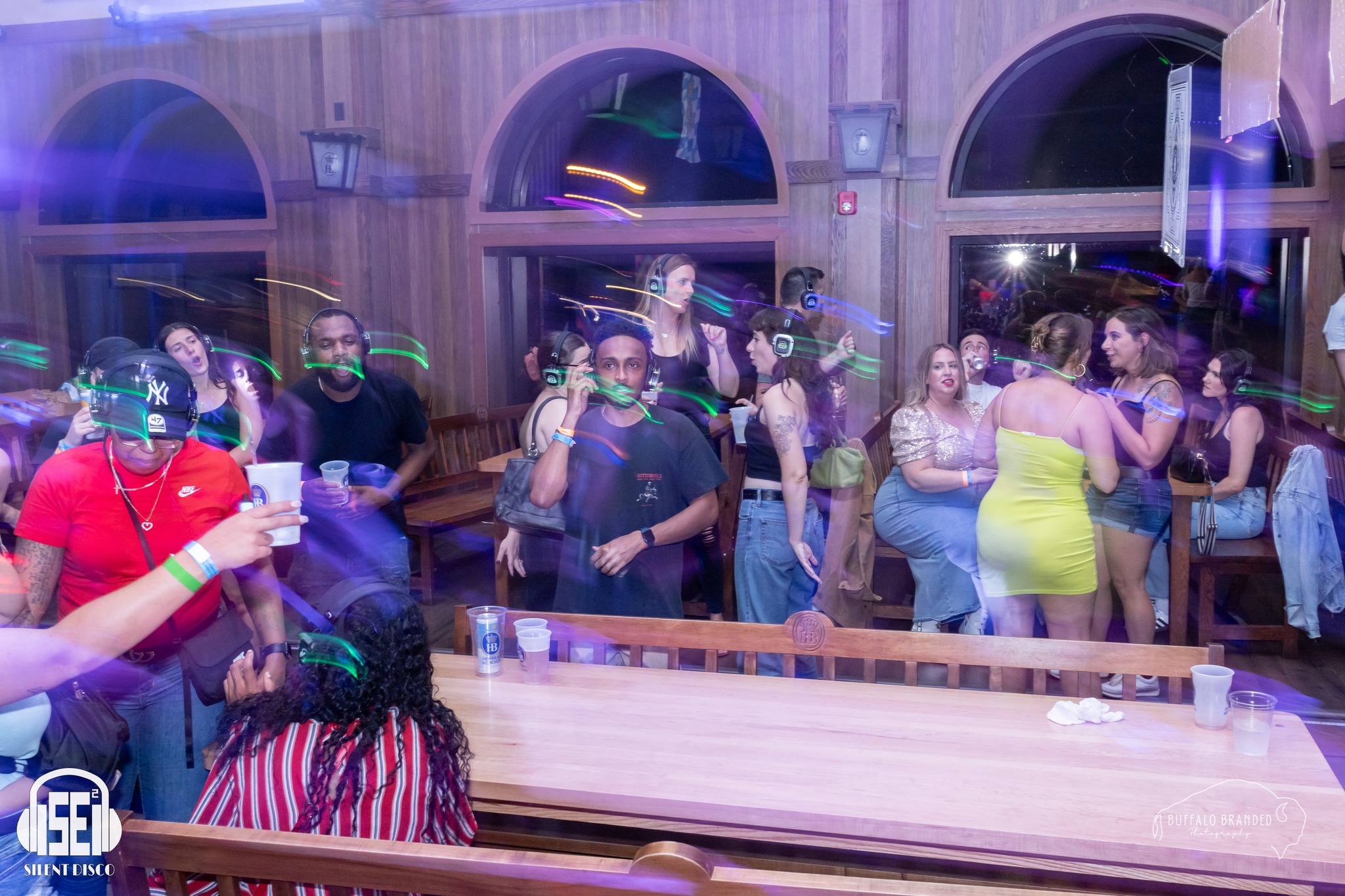 SE2 Silent Disco guests at Hofbräuhaus Buffalo in Buffalo.
