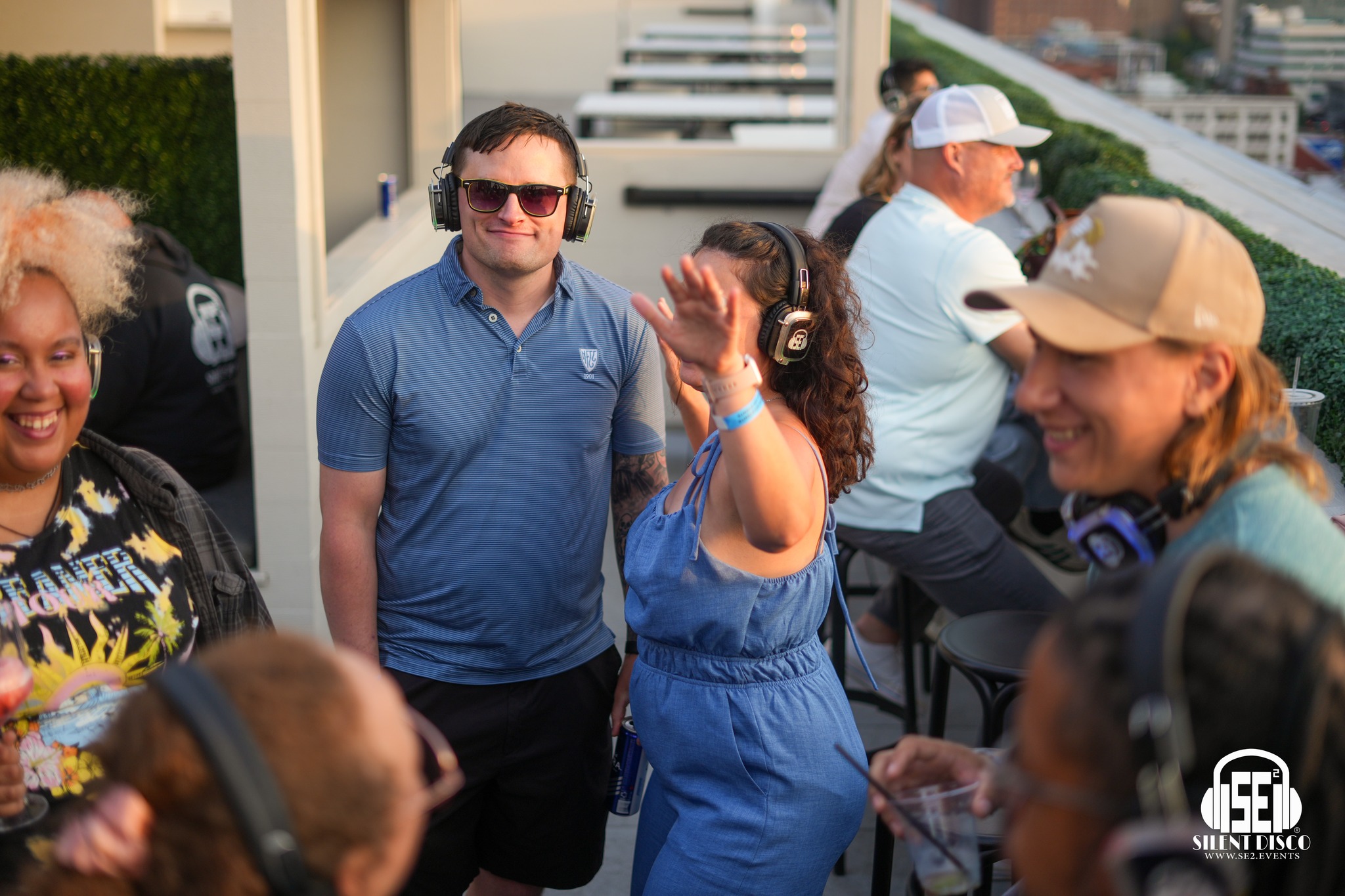 SE2 Silent Disco guests at Patrick's Rooftop in Buffalo.