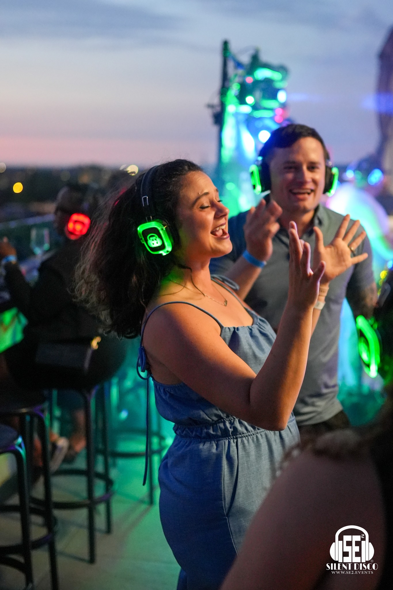 SE2 Silent Disco guests at Patrick's Rooftop in Buffalo.