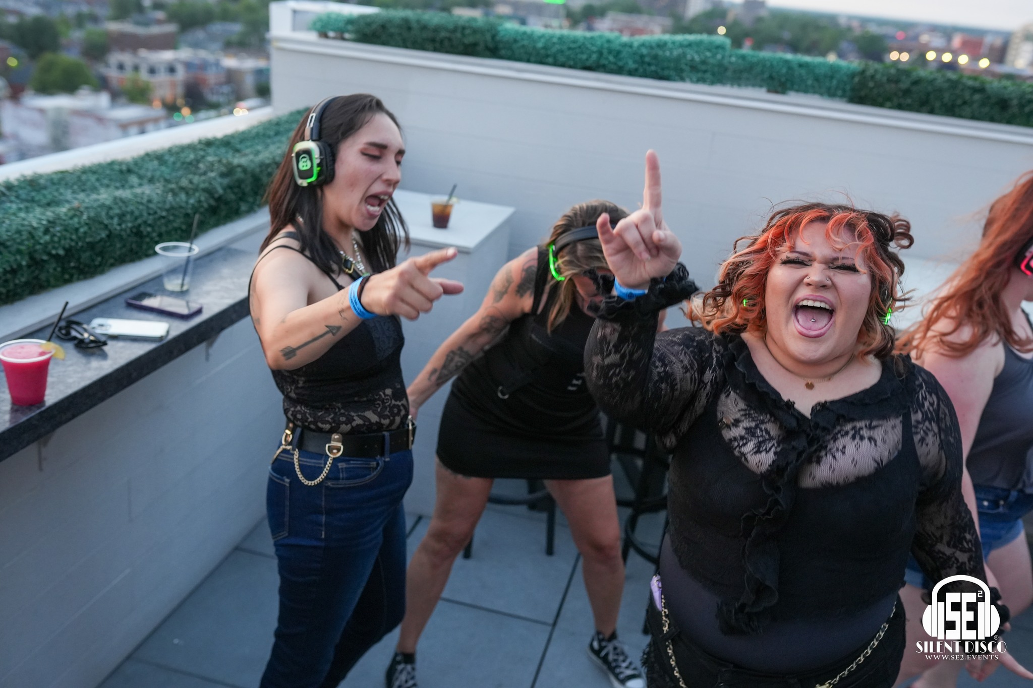 SE2 Silent Disco guests at Patrick's Rooftop in Buffalo.