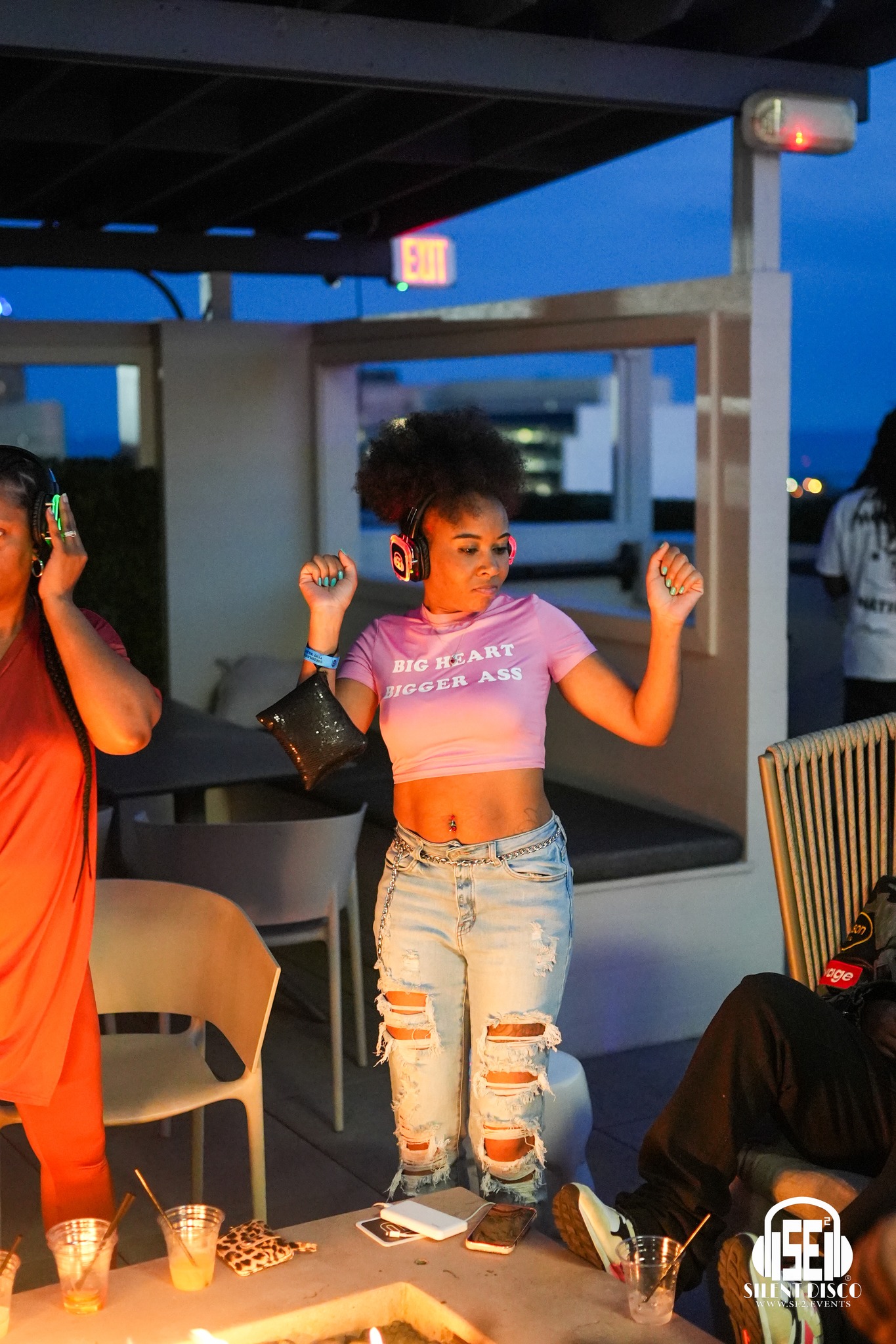 SE2 Silent Disco guests at Patrick's Rooftop in Buffalo.