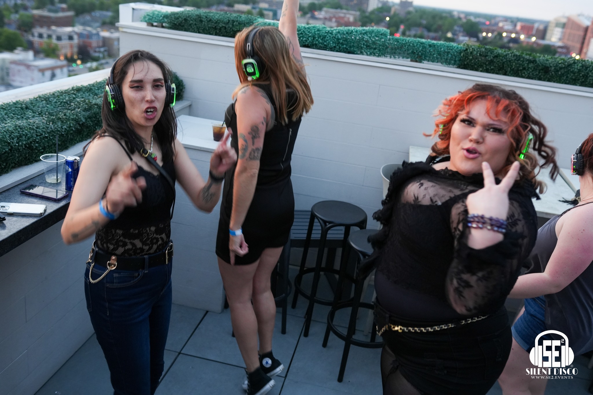 SE2 Silent Disco guests at Patrick's Rooftop in Buffalo.