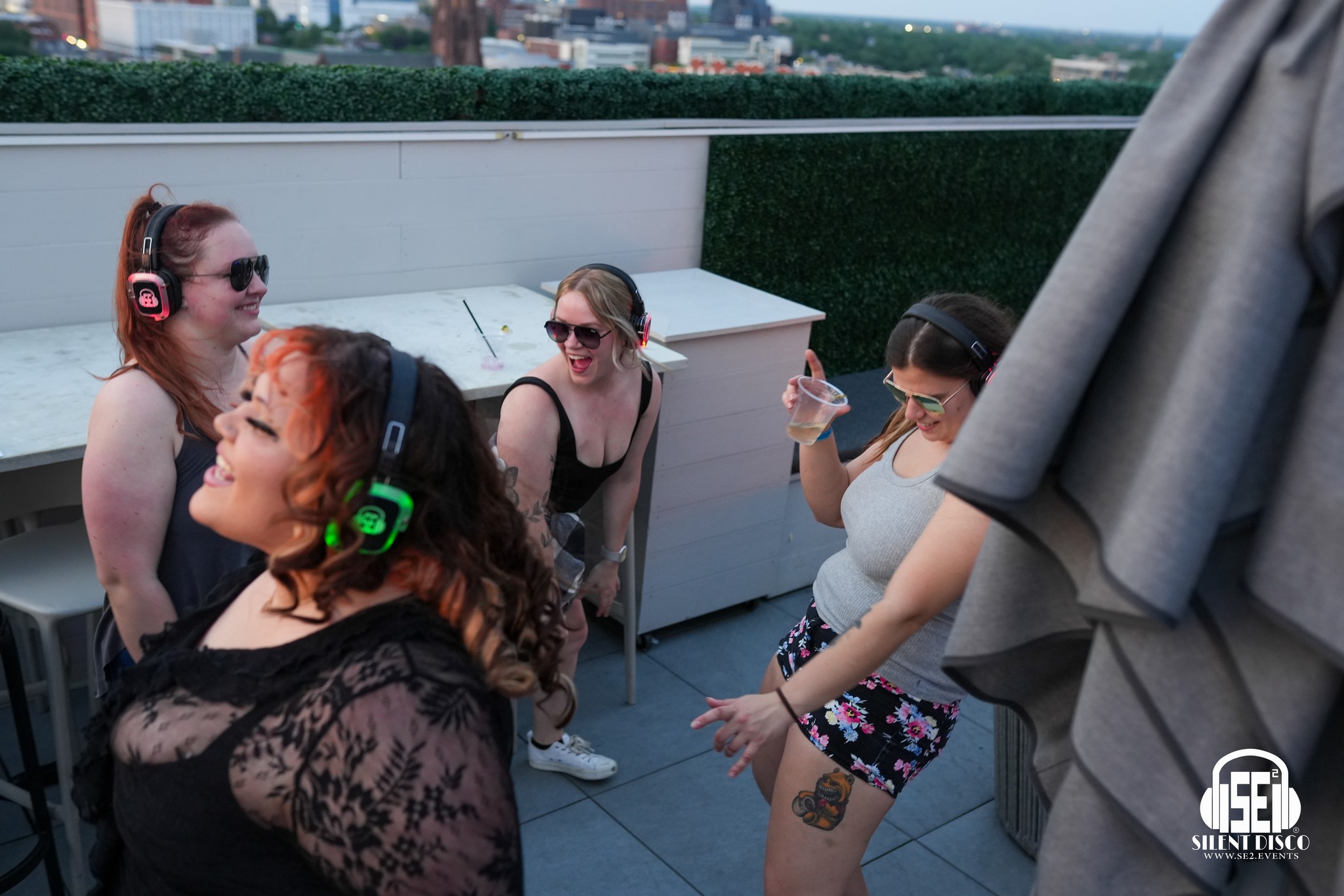 SE2 Silent Disco guests at Patrick's Rooftop in Buffalo.