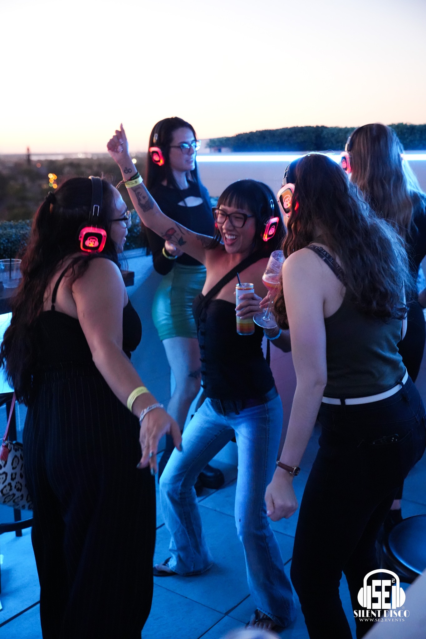 SE2 Silent Disco guests at Patrick's Rooftop in Buffalo.