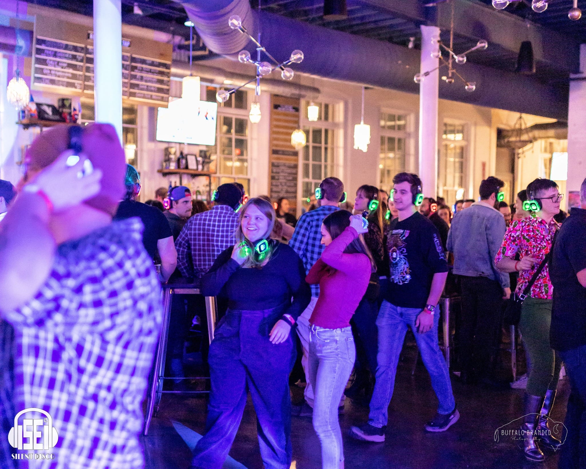 SE2 Silent Disco guests at Resurgence Brewing Company in Buffalo.